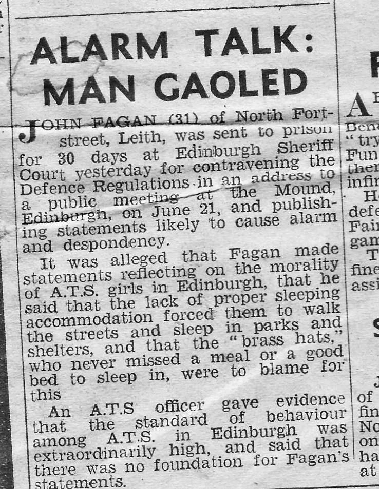 newspaper clipping: john fagan