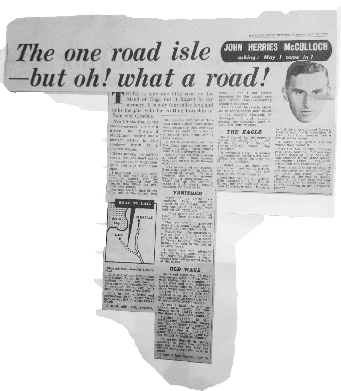 Newspaper Article - One Road Isle 1