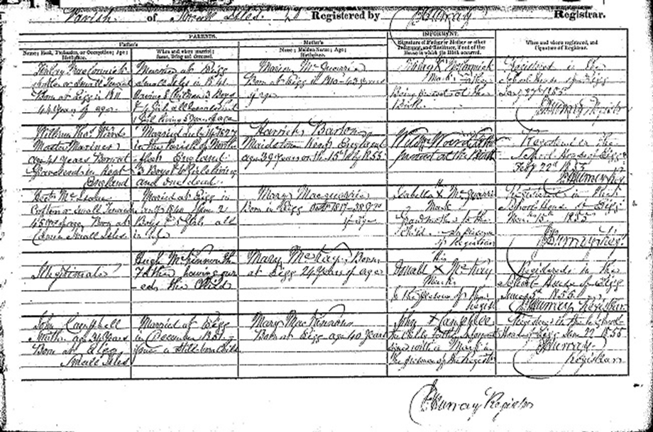 Birth certificate - Christina 1855 2